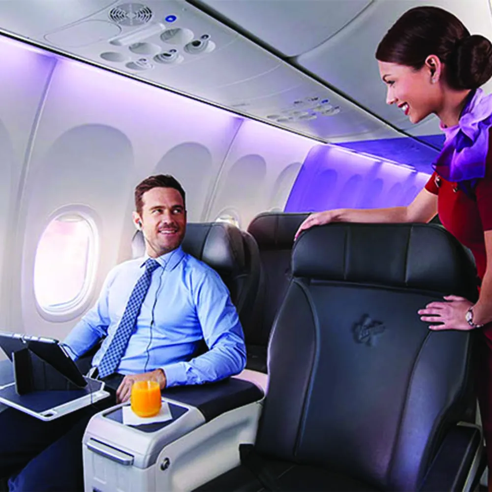 Aircraft cabin on a business flight