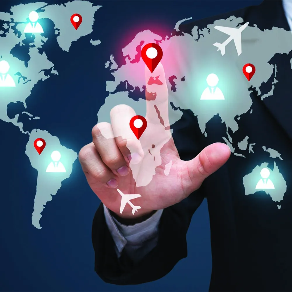 Travel booking technology on a laptop